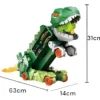 Camión Dinosaurio T-Rex Gigante 2 en 1: Transportador de Autos y Maletín Almacenador